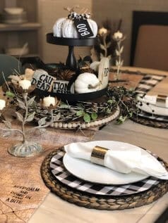 Halloween Table Decor With Buffalo Check Accents