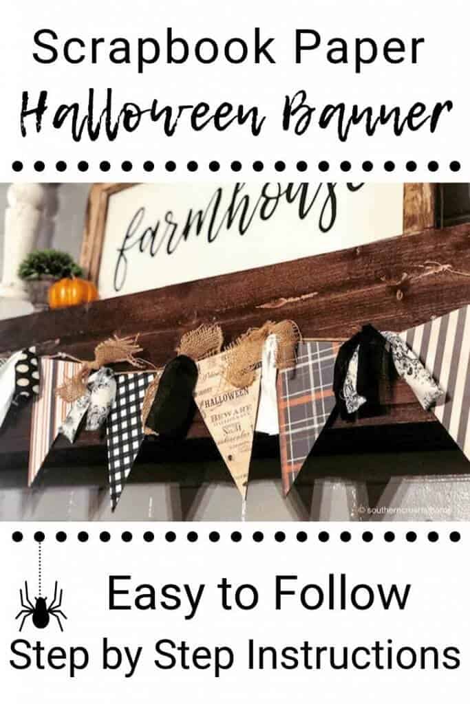 Scrapbook paper Halloween Banner Easy to Follow Step By Step Directions