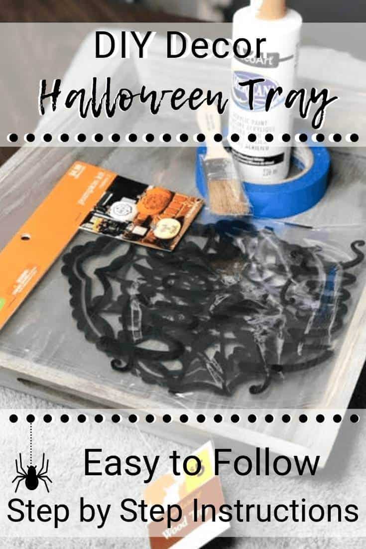 DIY Decor Halloween Tray with Easy To Follow Step By Step Instructions 