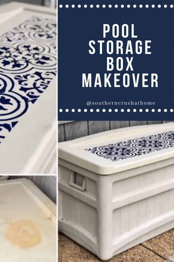 Pool storage box makeover pin