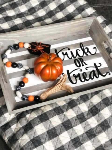 DIY Halloween Coffee Table Tray Decor