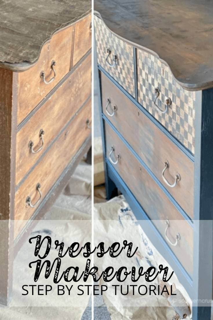 DIY dresser makeover step by step tutorial