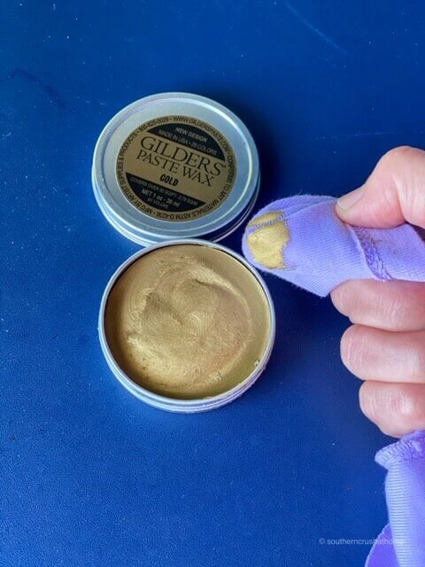 Gold gilder's paste wax on a cloth