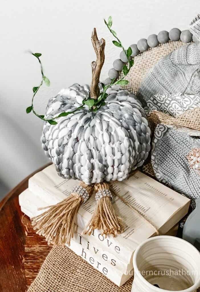 Dollar Tree Braided Pumpkin DIY (Using a Mop Head)