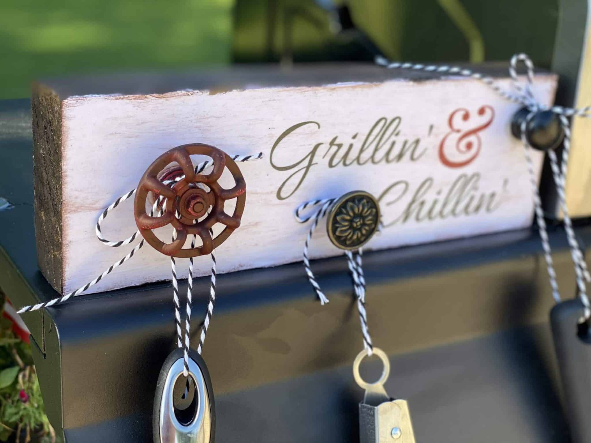 Grillin & Chillin BBQ Tool Storage Sign DIY