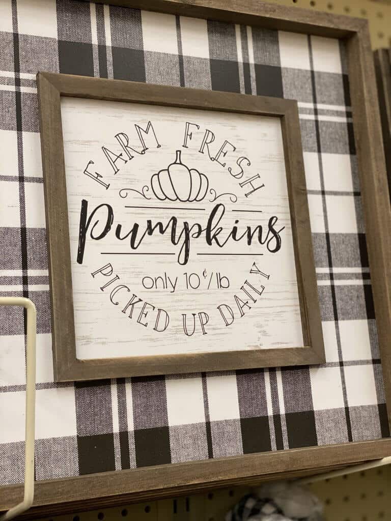 Hobby Lobby Fall Decor Tour 2020 farm fresh pumpkins sign