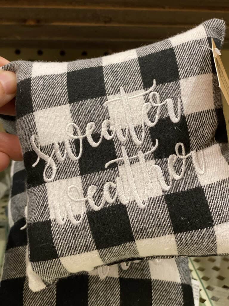 Hobby Lobby Fall Decor Tour 2020 sweater weather pillow