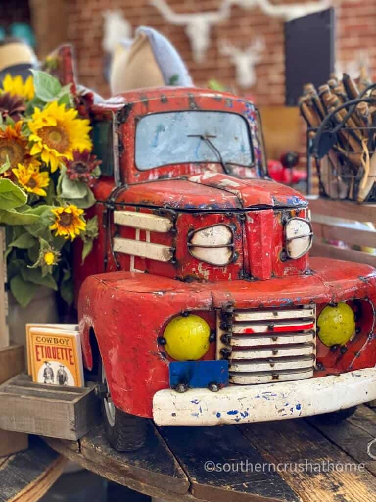 pioneer woman vintage red truck