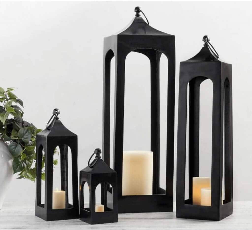 Black Metal Lanterns Decor