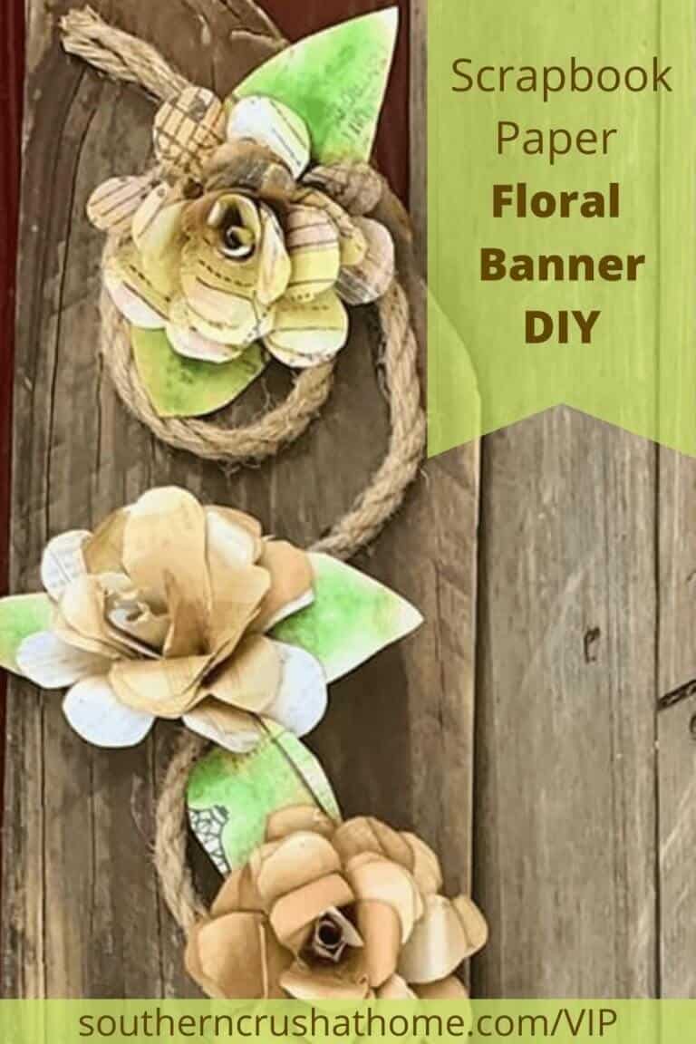 DIY Floral Banner with Scrapbook Paper