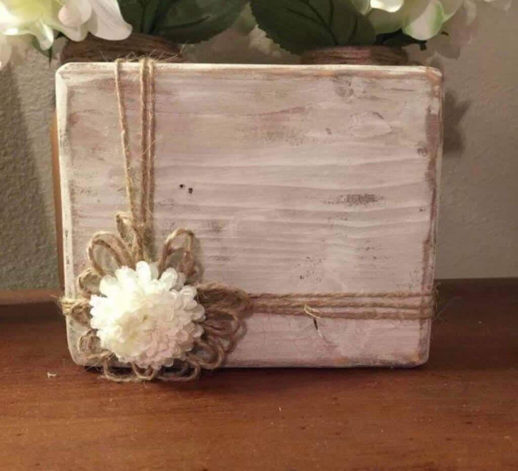 Vintage Wood Block Photo Holder Finished Look