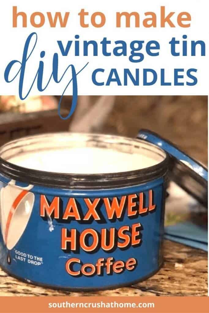 DIY Candles in vintage tin with lid