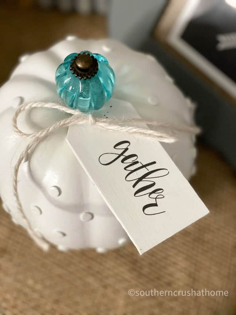 DIY MILK GLASS PUMPKIN top view