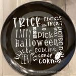 Halloween Cricut DIY Dollar Store plate decor