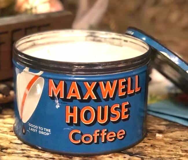 Maxwell House Coffee Tin Vintage Candle Repour