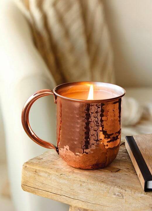 Thymes Simmered Cider Copper Cup Candle