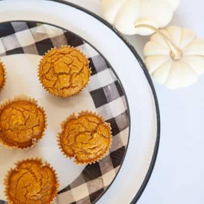 3 ingredient pumpkin muffins final edge of plate