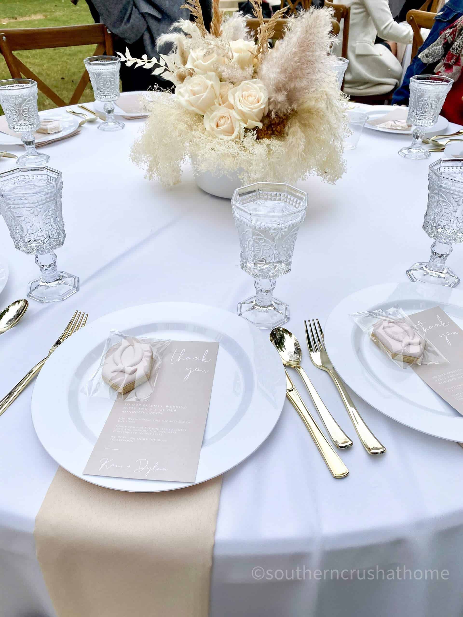 Bingham House Queen Wedding table setting