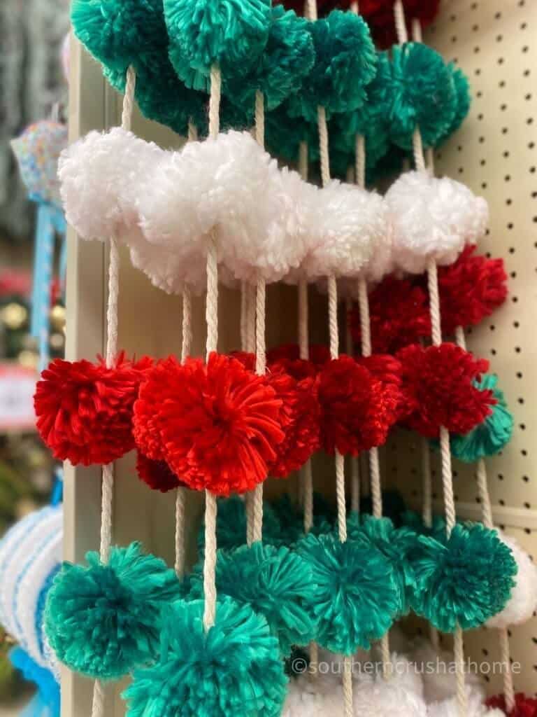 Hobby Lobby Christmas Decor Tour pom pom garland