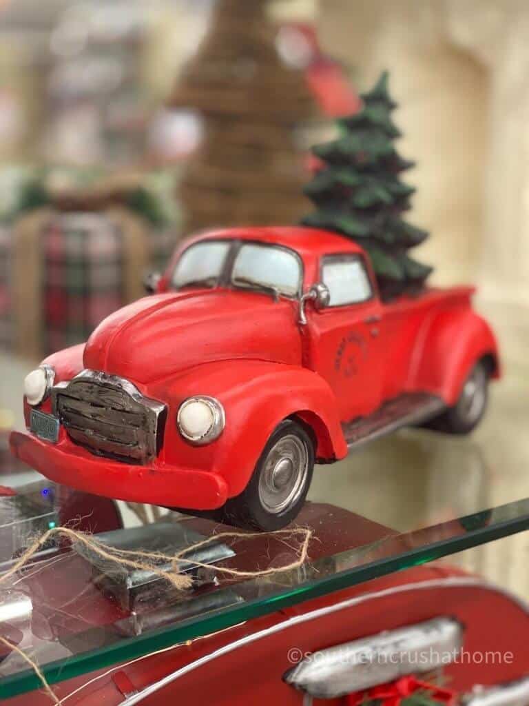 Hobby Lobby Christmas Decor Tour red truck figurine