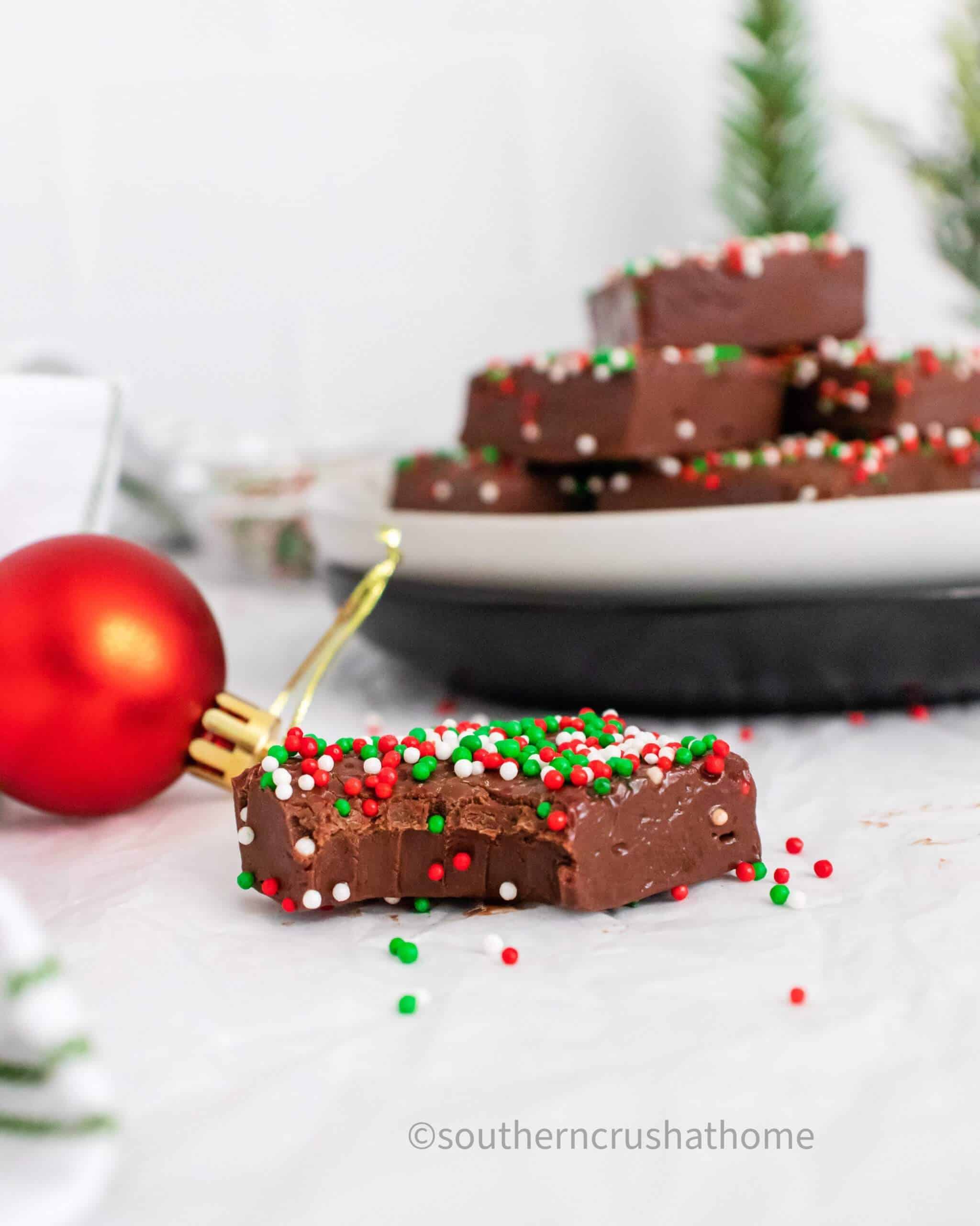 3 Ingredient Chocolate Fudge for Christmas - Southern Crush at Home