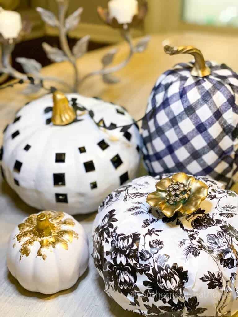 4 Easy Dollar Tree Black and White Pumpkin Ideas