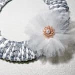 Dollar Tree Mop Head Wreath close up bow