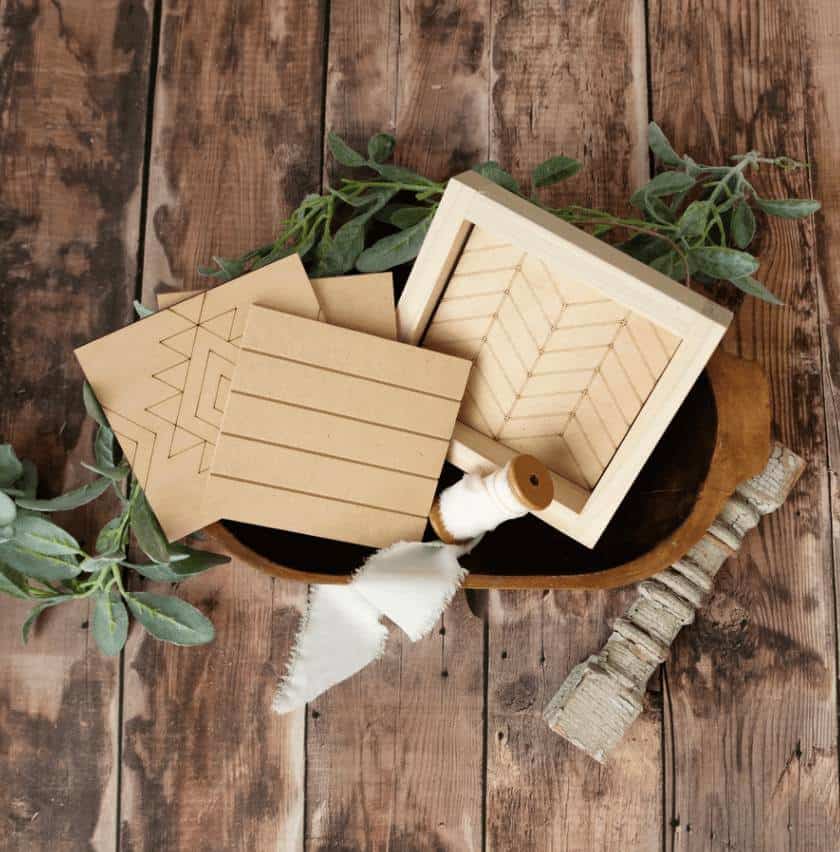 Styled small wood sign with insert choices