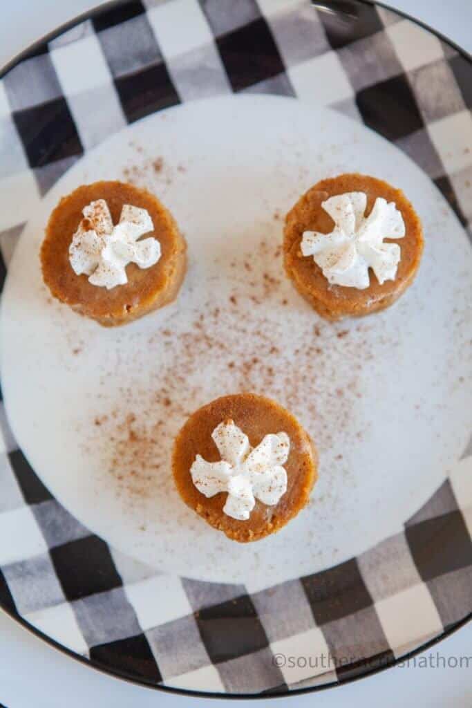 Mini Pumpkin Pies Shortcut closeup overhead image