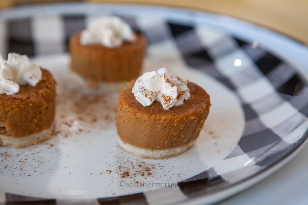 Mini Pumpkin Pies Shortcut final closeup of two pies