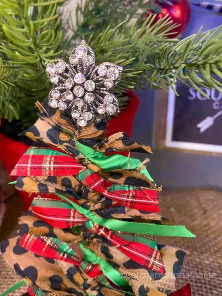 Scrap Fabric Tree Ornament bling