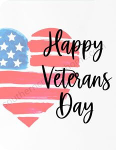 happy veterans day free printable