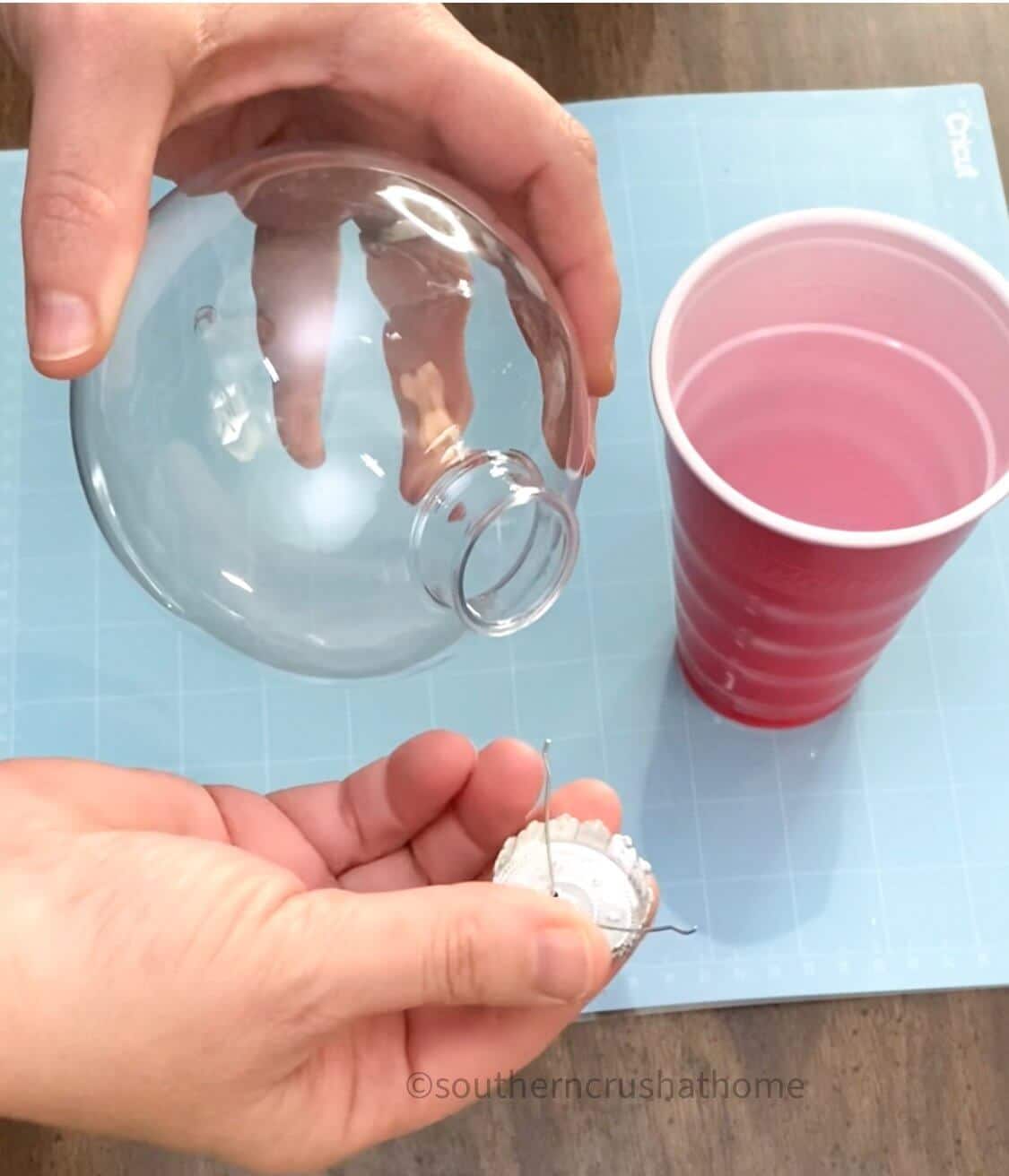 removing the hanger from the ornament