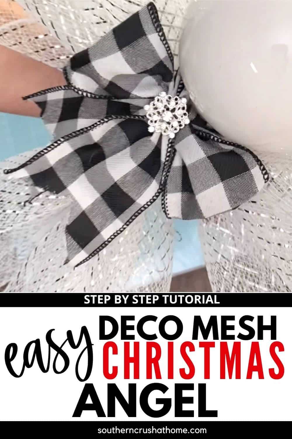 Deco Mesh Christmas Angel PIN