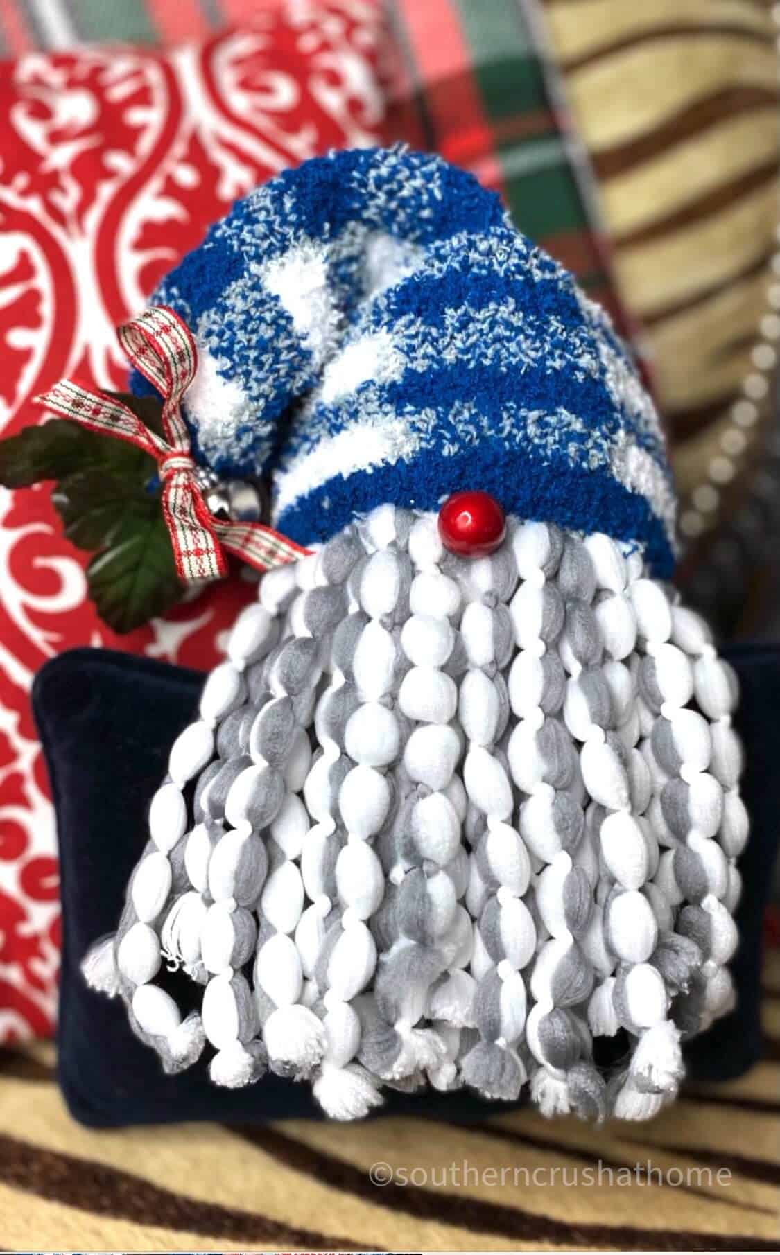 DIY Gnome Ornament (Using a Mop Head) Southern Crush at Home