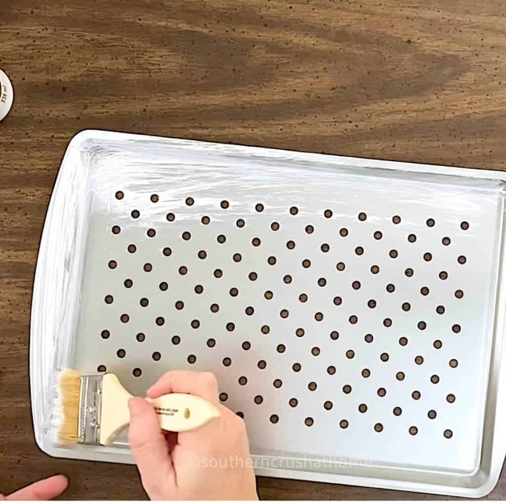 painting dollar tree grill pan