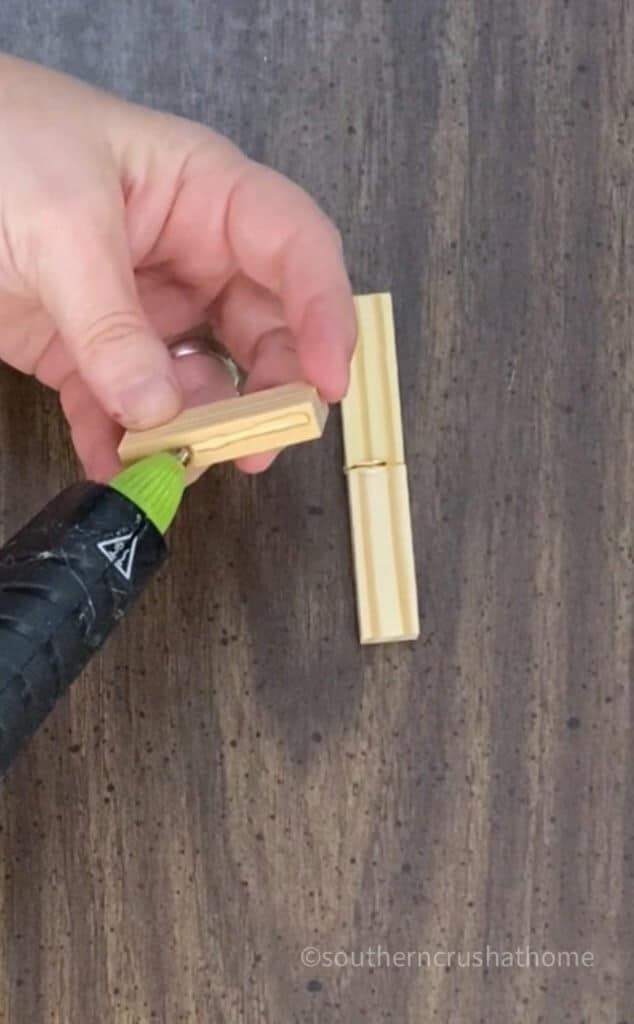 gluing jenga wooden blocks