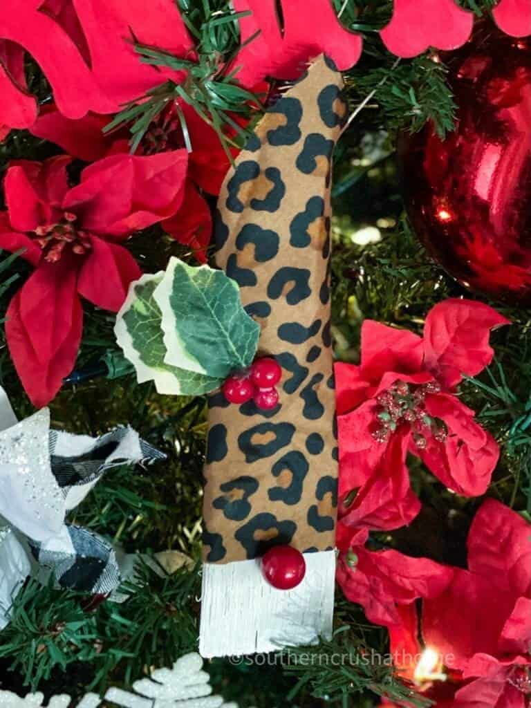 final leopard gnome paint brush ornament