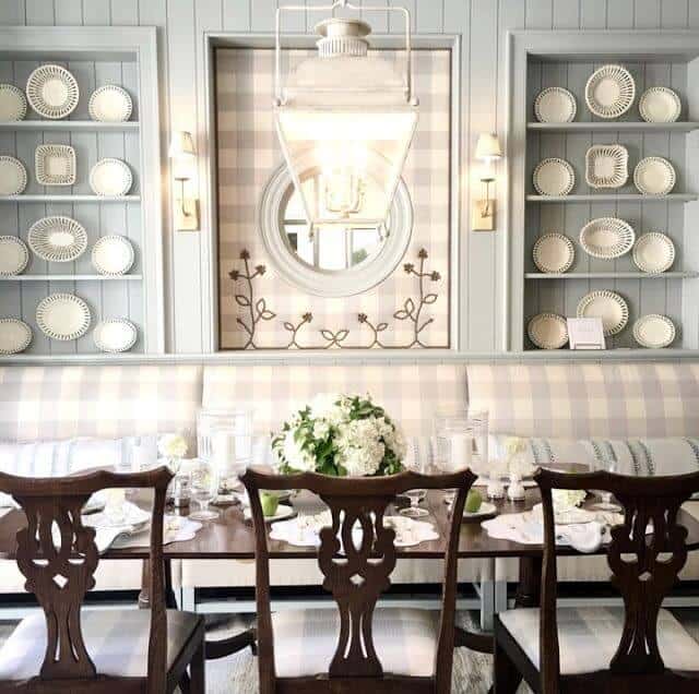 Traditional Blue and White buffalo check Kitchen 