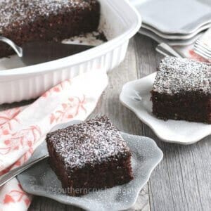 Chocolate Zucchini Cake Served on plates