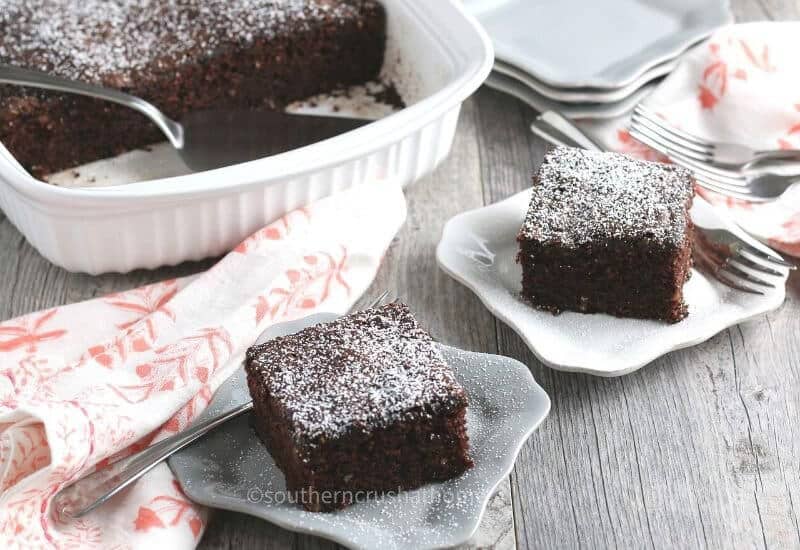 Chocolate Zucchini Cake Served on plates