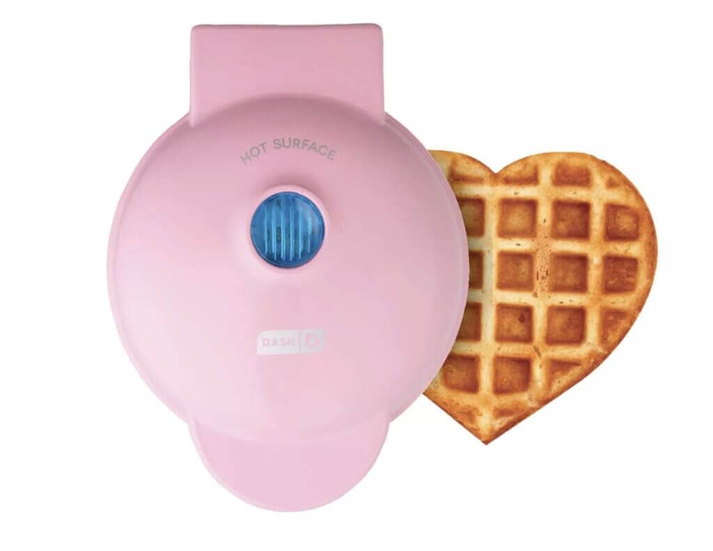 pink mini heart waffle maker