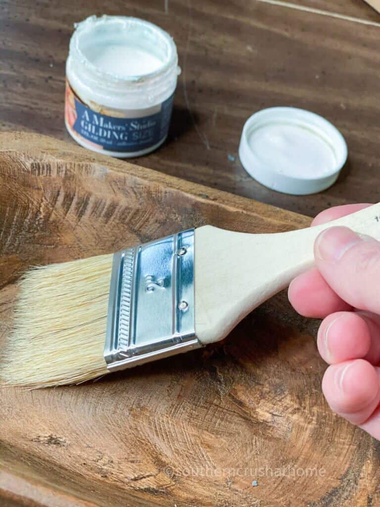 brushing on gilding size