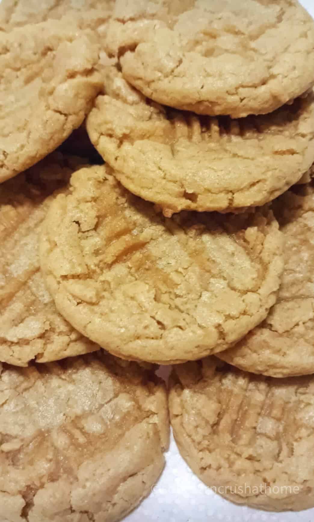 3 Ingredient Homemade Peanut Butter Cookies with No Flour