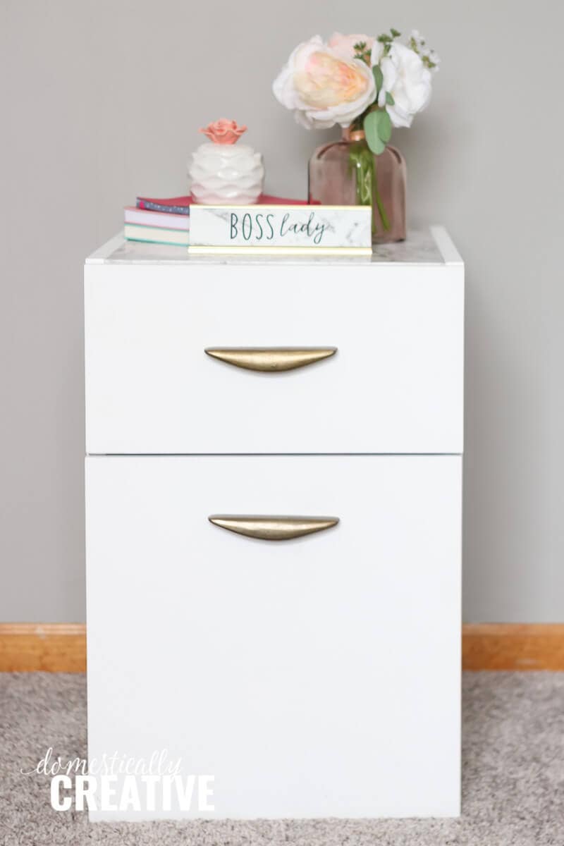 white file cabinet makeover