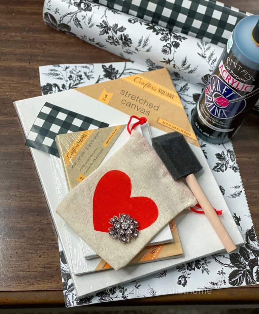 black and white canvas supplies