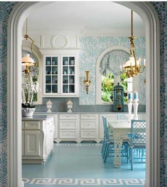chinoiserie chic blue kitchen