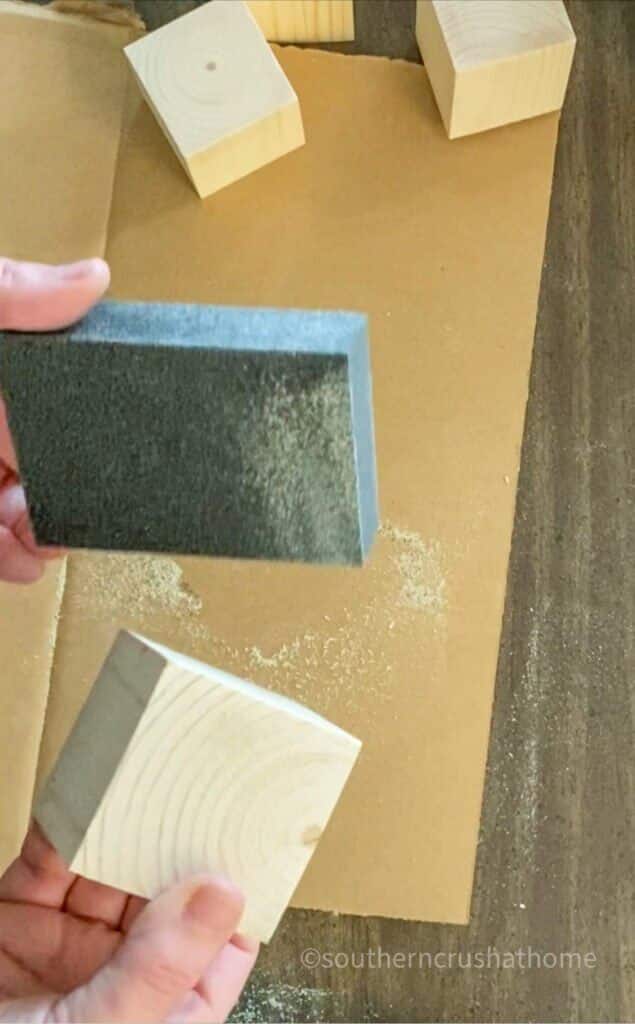 sanding diy wood block