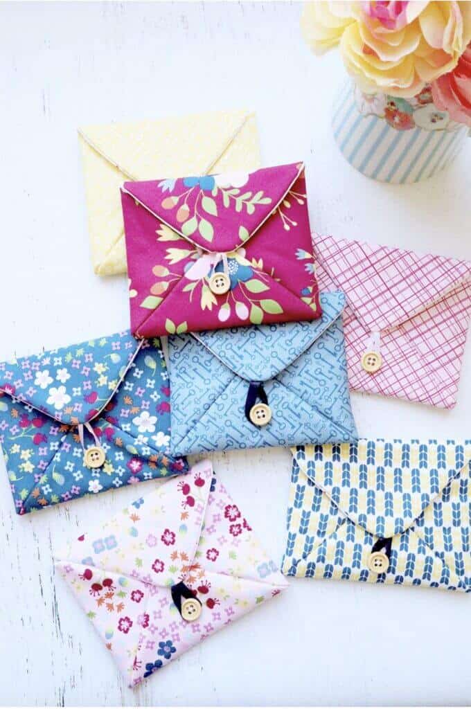 fabric envelopes diy mulitcolor