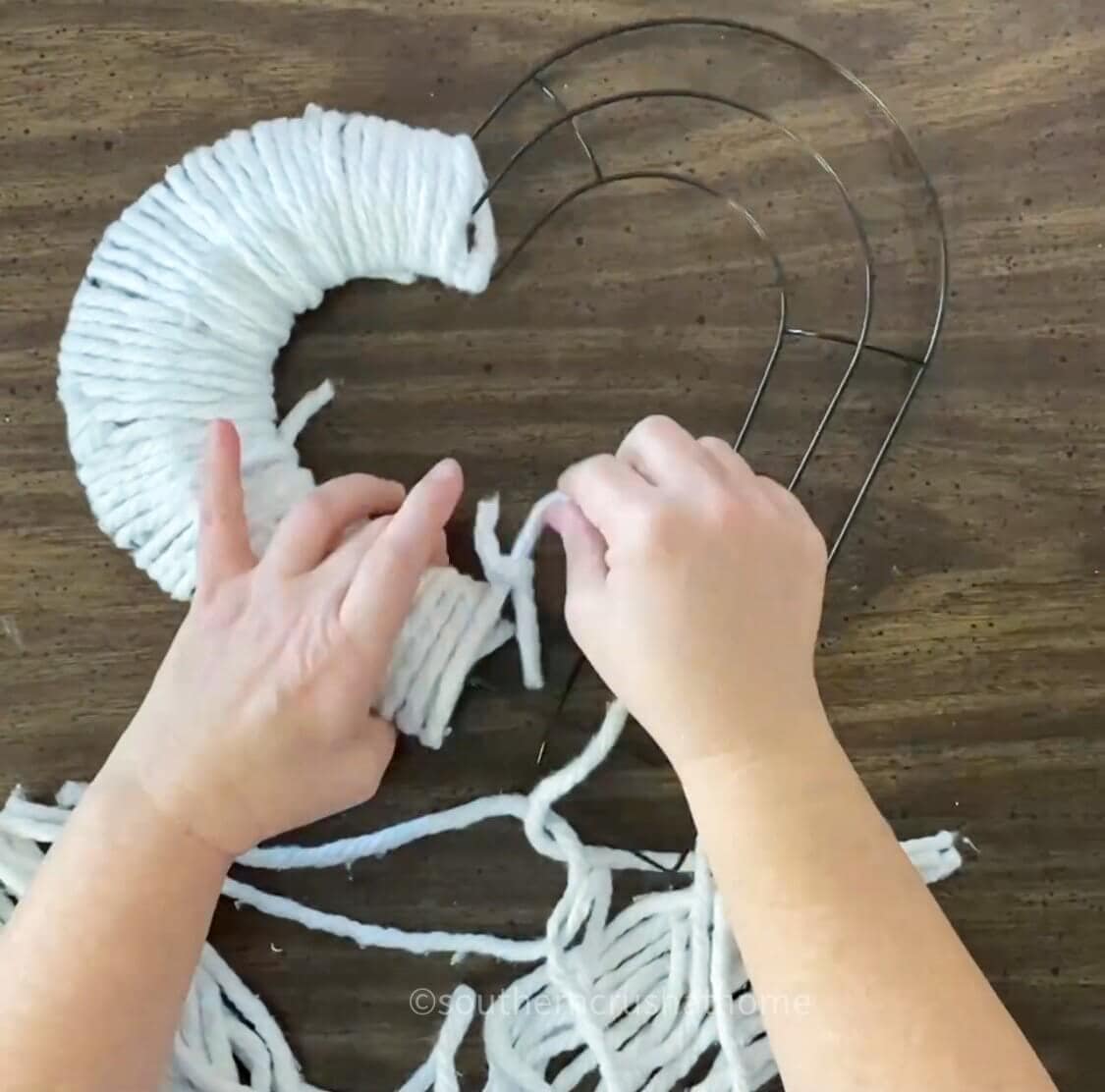 Heart Wreath DIY (Using a Mop Head) Southern Crush at Home
